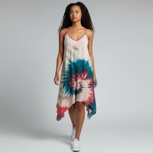 Lily flow/festival romper in multicolor tie dye swirl size 3xl. Bin X1